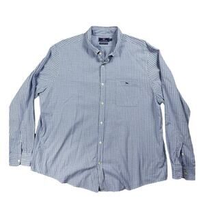 Vineyard Vines Mens Size XXL Slim Fit Tucker Shirt Blue Plaid Button Up
